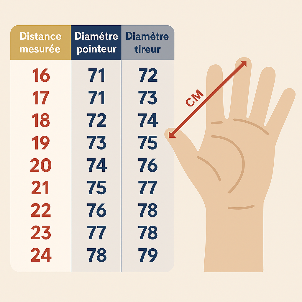 infographie : Choisir la bonne taille de boule de pétanque - Méthode 1