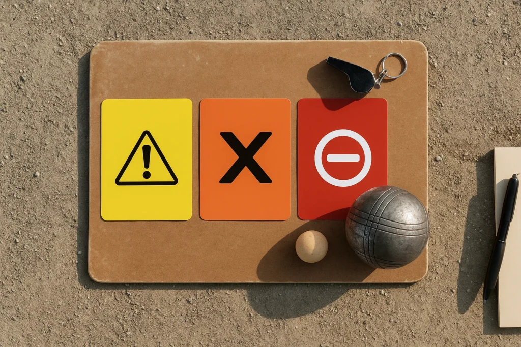 Carton jaune, orange et rouge à la pétanque ce qu’il faut savoir