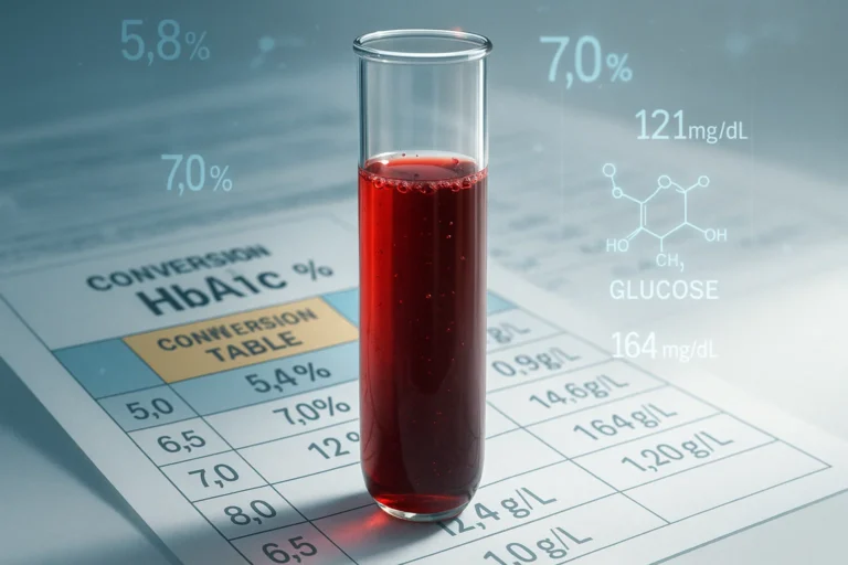 Tableau de correspondance entre glycémie et hémoglobine glyquée